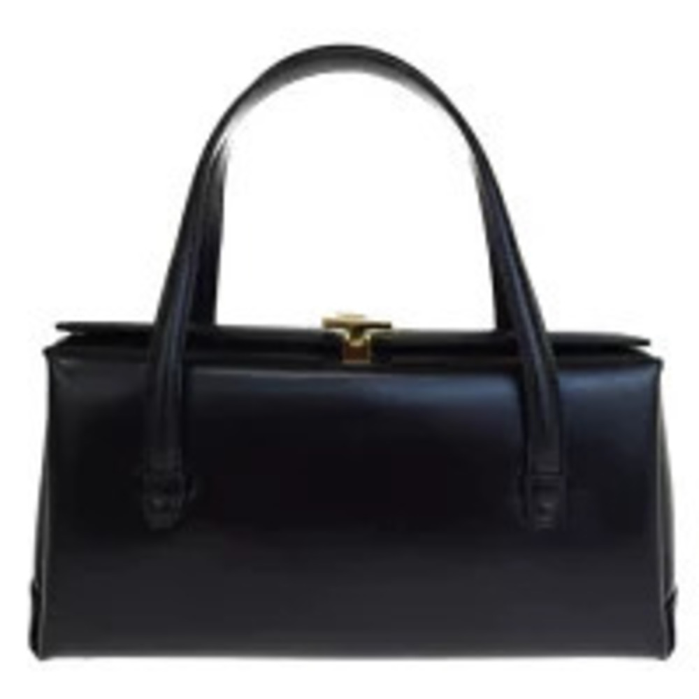 Gucci Black Box Calf Square G Top Handle Bag Interlocking G